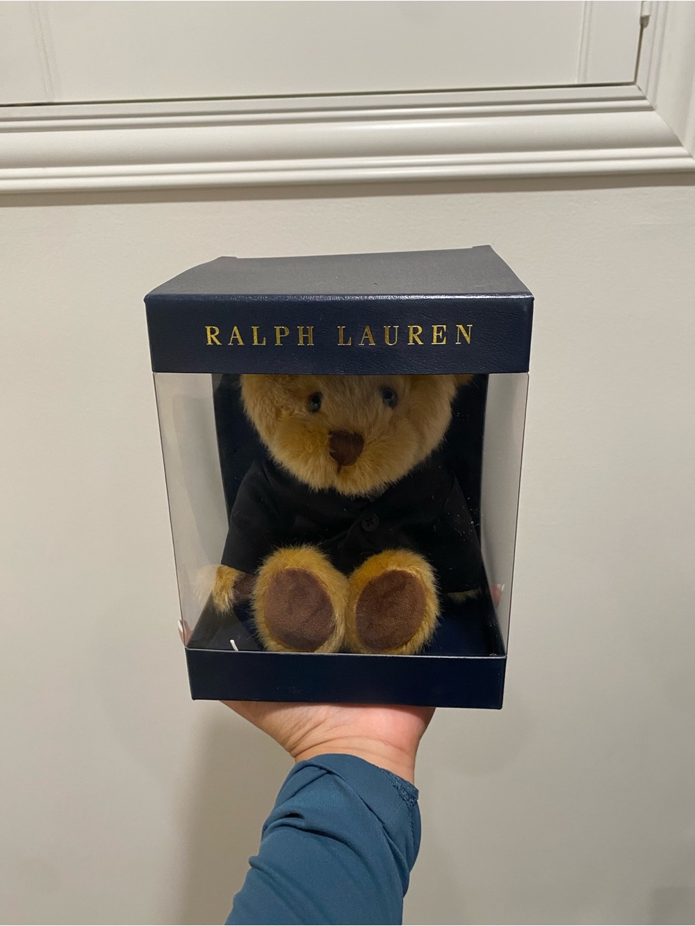 Ralph Lauren Tan Bear with Navy Jacket in Display Box